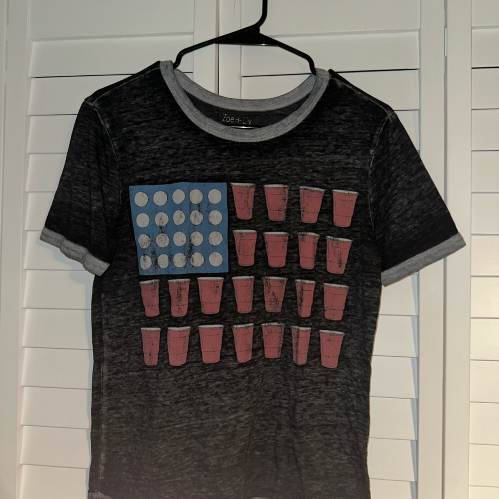Zoe + Liv Black and Gray T-Shirt